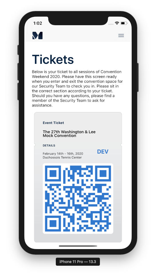 MockCon App Ticket